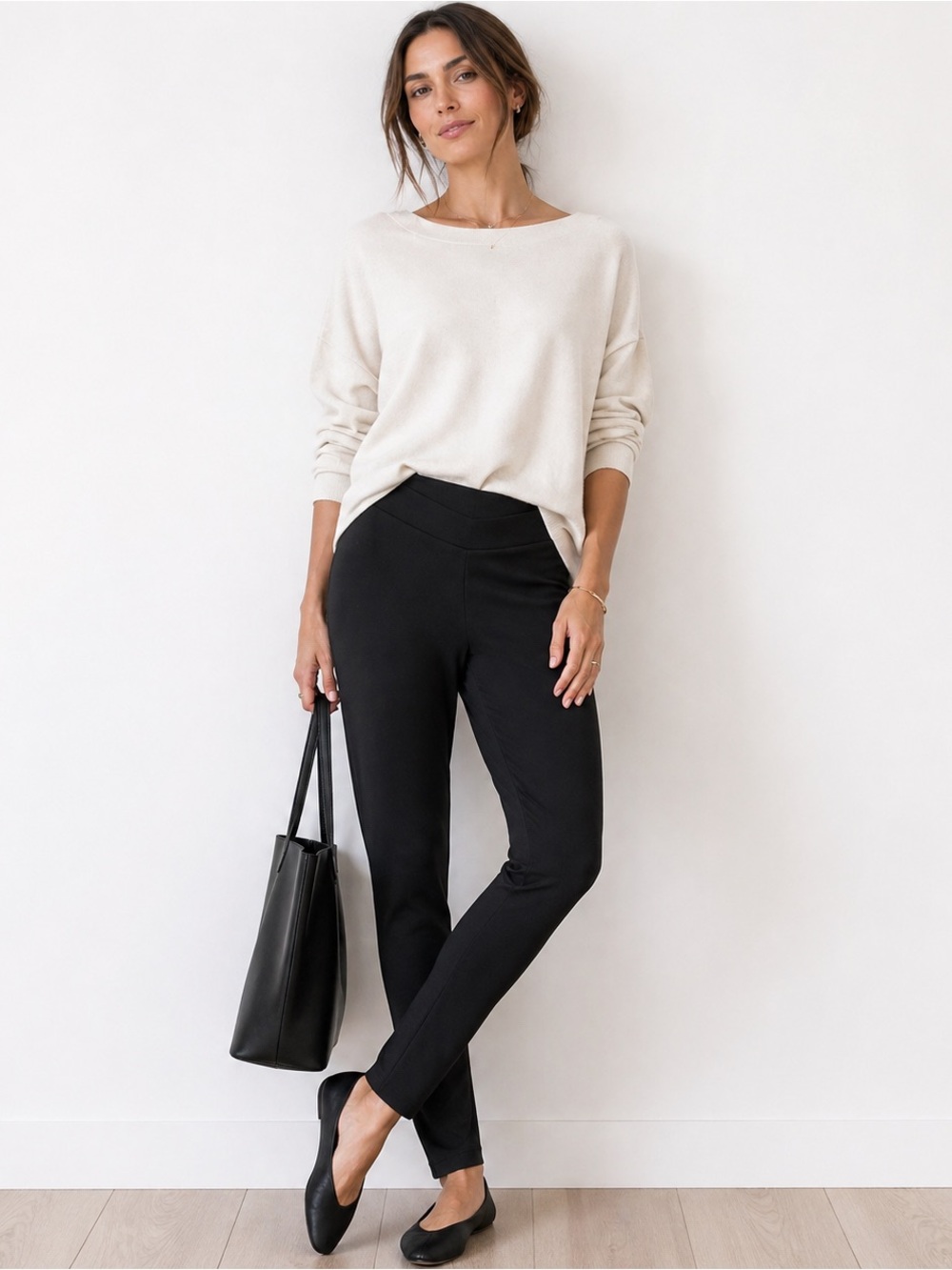 Vince Black Stretch Knit Skinny Pants Small Pull On Leggings Seamed